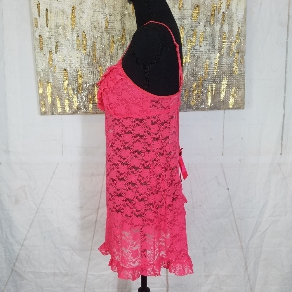 In Bloom Pink Lace Sheer Nightie View 2